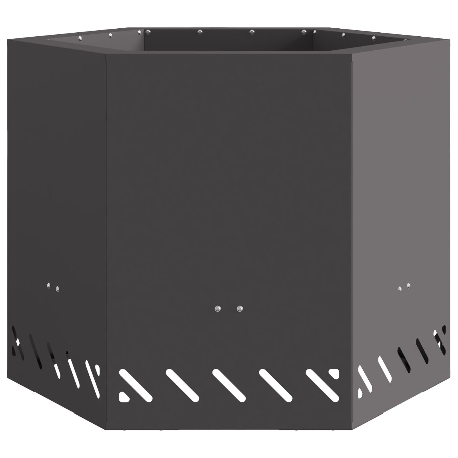 vidaXL Rauchfreie Feuerstelle Schwarz 58 x 58 x 51 cm Wetterfeststahl | Robuste Bauweise mit pulverbeschichtetem Finish, Hergestellt aus Materialien, die Rost widerstehen,