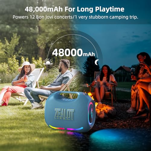 Image of 250W(RMS) / 300W (Peak) Bluetooth Speaker,Portable Wireless Speaker with Powerful Sound /Deep Bass, Multi-device Pairing, IPX6 Waterproof, 5.3 BT, 48000mAh Long Playtime for Party, Outdoor, Home (Blue)