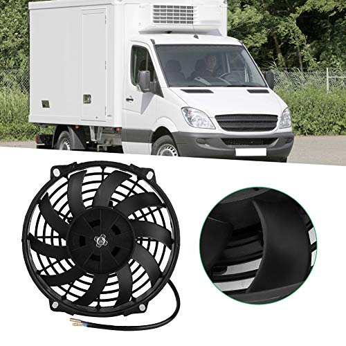 PUSOKEI Elektrischer Lüfter - 24V 9 ’’ Universal-Kühlerlüfter, Kondensator für Gebogene Klimaanlagen mit Klimaanlage für Universalautos, Lastkraftwagen, technische Fahrzeuge, Lieferwagen usw.