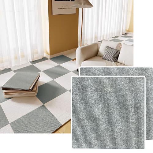 UXPRIN タイルカーペット 吸着 厚手4mm 30×30cm 150枚 ジョイントマット ズレない 置くだけ 接着剤不要 フロアマット 滑り止め 床暖房対応 防音 賃貸OK フローリングマット 洗える ペット用 床保護 マット グレー