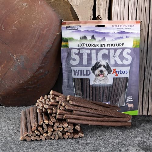 Antos Kausnack - Pferdestäbchen - Pferde Knabbersticks - Hypoallergener, weicher Snack für Hunde - 400 g