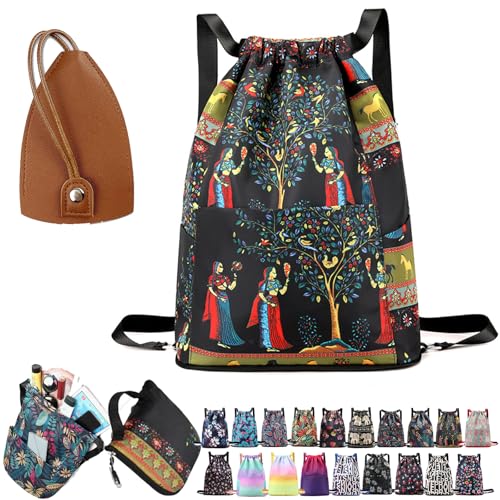 Drawstring Foldable Large Capacity Dry-wet Separation Travel Sports Backpack,Waterproof Lightweight Travel Gym Bag (21#)