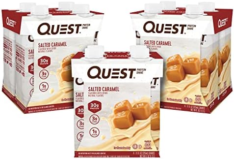 Quest Nutrition Ready to Drink Salted Caramel Protein Shake, High Protein, Low Carb, Gluten Free, Keto Friendly, 11 Fl Oz (Pack of 12)