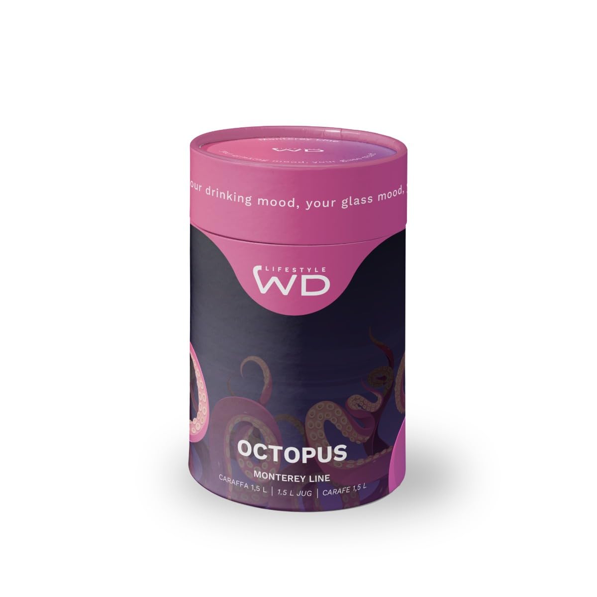 WD Lifestyle - WD775POL - Carafe en verre borosilicate Capacité 1,5L Décoro polype.