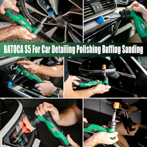 Image of BATOCA S5 Cordless Car Buffer Polisher Sander Dual Action & Rotary Polishing Machine 1 /2 /3 Inch Polishing Pads for Car Detailing,6 Variable Speeds 2000-5500RPM,Mini Polisher for Car Motorcycle Polish