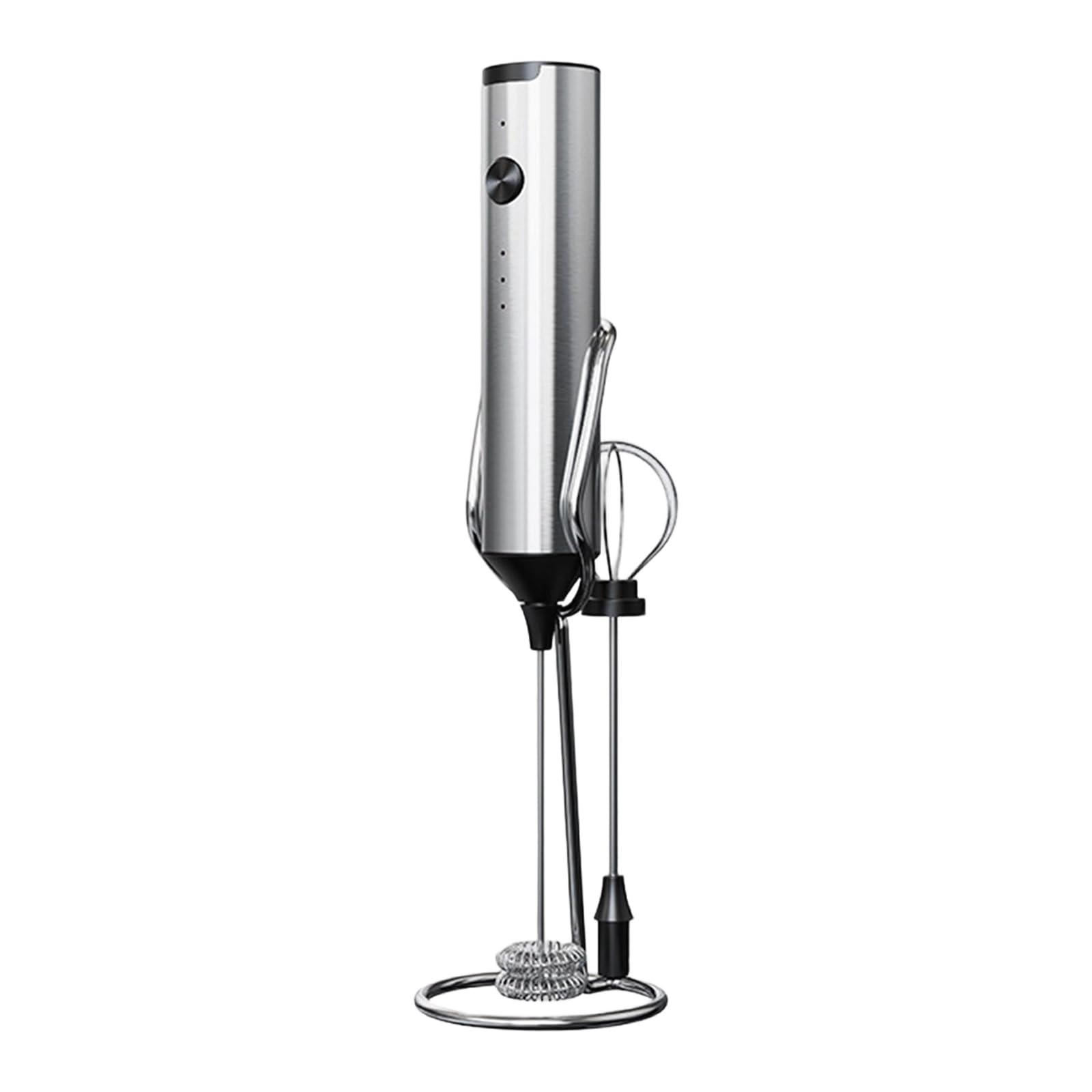 Tsophreniq Rechargeable Milk Frothing Wand with Detachable Whisk Head Automatic Stirring Function for Coffee Eggs Fast Whisking Milk Frother Electric