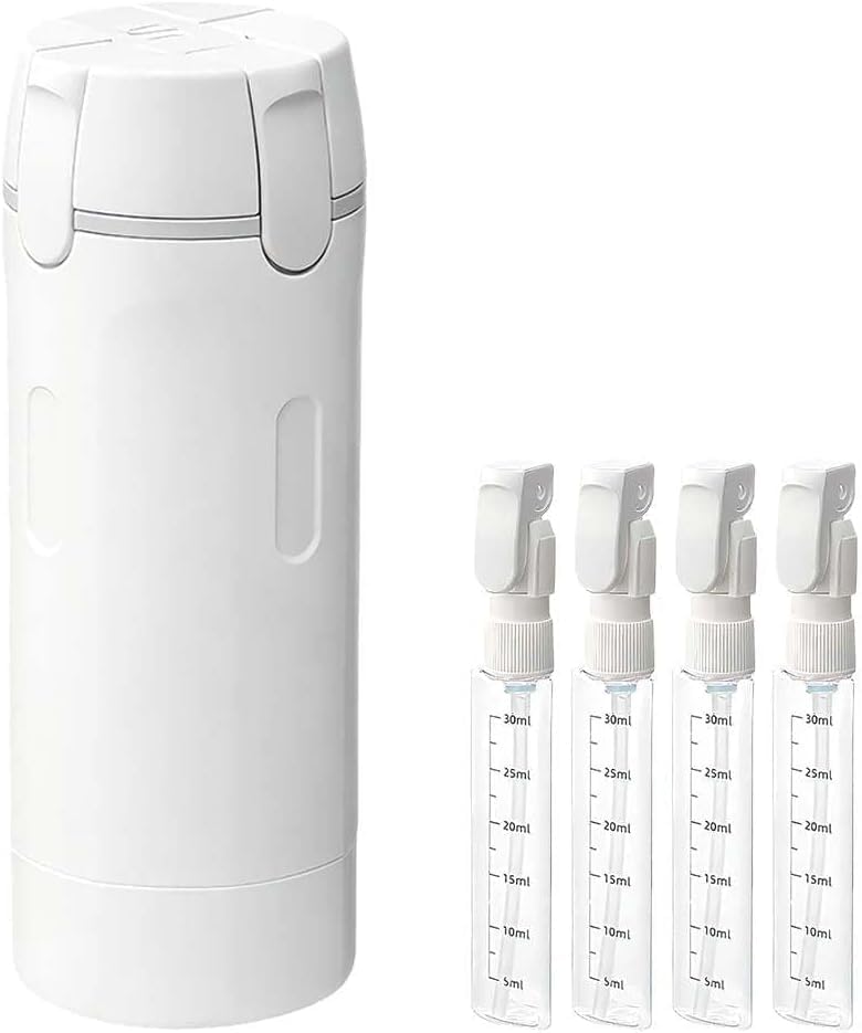 EdenEcho 4 in 1 Travel Dispenser 4 Pack 30ML/1OZ Travel Bottles with Stickers for Toiletries Leak Proof Travel Size Containers Portable for Shampoo Lotion Conditioner Cream White