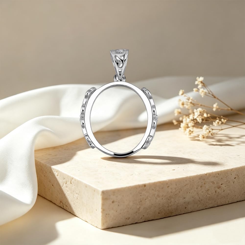 Ciondolo in argento Sterling 925, con base cabochon ovale, per la creazione di gioielli e accessori