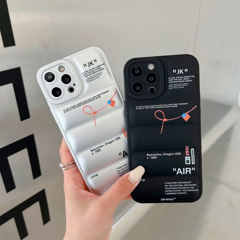 Miniatura 4 de ZEDAIZAI Ins Hot Off - Funda acolchada compatible con iPhone 14 Pro, silicona suave y TPU de cuerpo completo a prueba de golpes (14 Pro - negro)