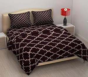 A Next Step 100% Cotton Merino King Size Bedsheet with 2 Pillow Covers Suitable for - Living Room , Hotels, and for Home D?cor ( Brown )