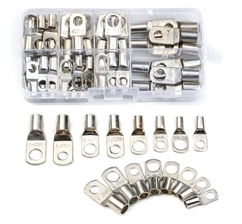 VEDA 60 PCS SC Terminals Wire Terminals Connector Cable Lugs Ring Battery Terminal End Kit with Storage Box - Perfect for Marine, Automotive, and Electric Applications