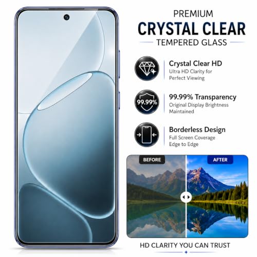 Image of ArmourPro 3D Borderless Tempered Glass for Oppo F31 Pro Plus, K13 Turbo and k13 Turbo Pro, HD Clear Curved Edge to Edge Screen Protector, 9H Hardness, Oleophobic Coating, Case Friendly | Pack of 1