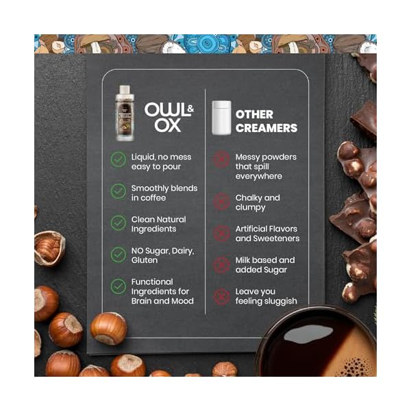 Mushroom Coffee Creamer with MCT Oil by Owl & Ox L Theanine