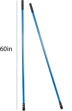 Matthew Cleaning 6 Sets of Commercial Screw On Mop Handle for Floor Cleaning,Heavy Duty Wet Mop Head Replacement Holder 60inch Fiberglass Gripper w/Threaded Plastic tip- Blue