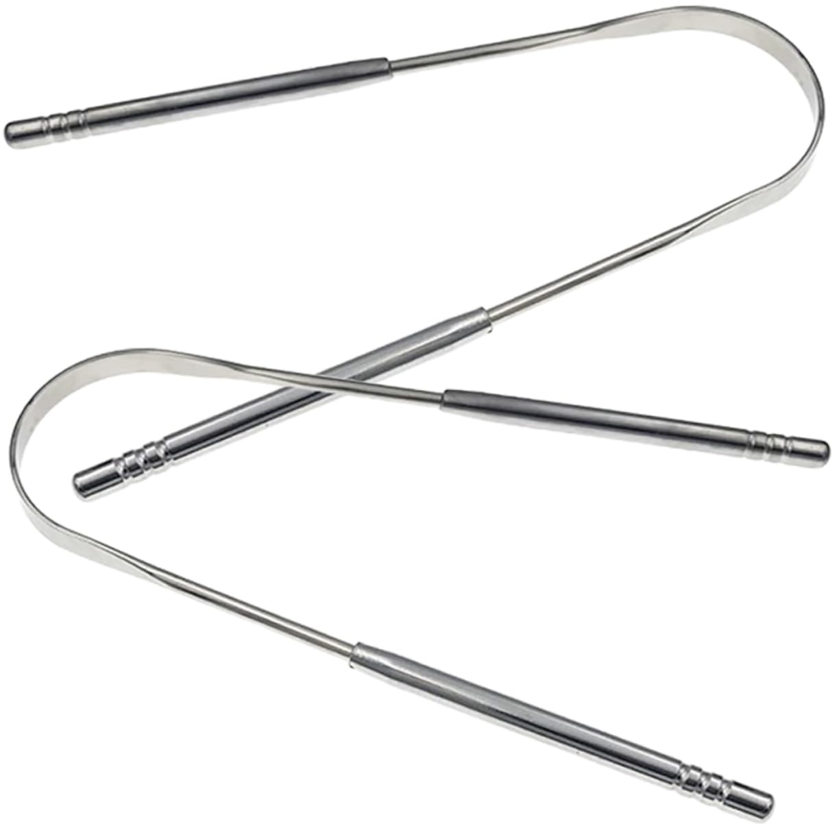 Healeved 2Pcs Stainless Steel Tongue Scrapers for Adults Curved Design Oral Care Tools with Extra Wide Head for Fresh Breath and Easy Cleaning Portable Travel Case Included