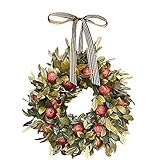 Herbst-Granatapfel-Kranz - Dieser Herbst-Granatapfel-Bauernhauskranz ist so schön, dass mein Nachbar ihn wegnahm, als ich nicht hinsah, und ihn an seine Tür hängte? Bei Whimsical Doors bemühen wir uns, unseren Kunden einen neuen Sinn zu geben. Wohnkultur. Eine kuratierte Kollektion, inspiriert von der Natur, skurrilem Design und saisonalen Festen. Der Kranz trägt dazu bei, Ihrem Zuhause einen Hauch von Farbe und das Gefühl der Natur zu verleihen.