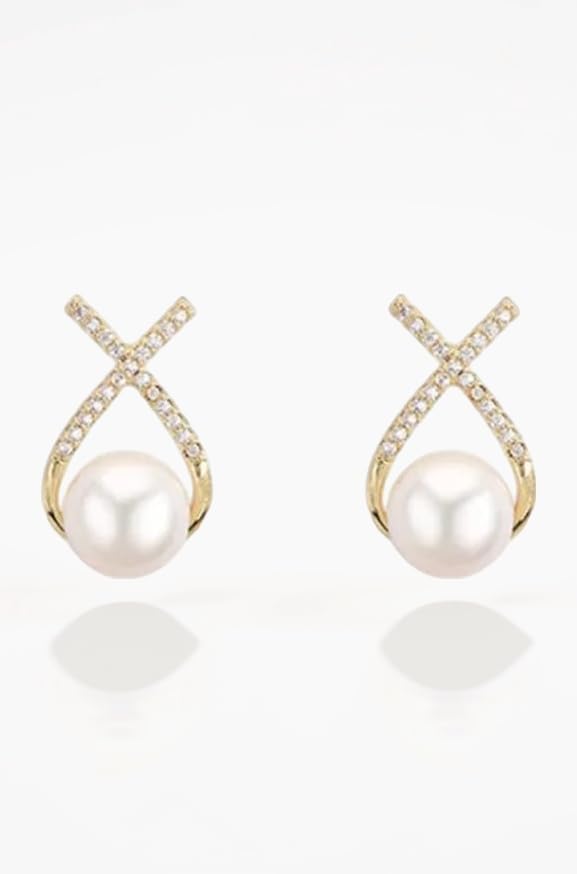 Vembley Stylish Korean Zircon Studded Earrings For Women And Girls 2Pcs/Set