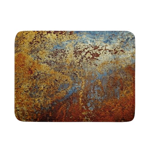 Brown Rust Colorful Metal Rusty Steel Iron Dish Drying Pad 18 x 24 Inch With Absorbent Reversible Microfiber Modern Abstract Drying Mats Dish Drainer Mat Fast Dry For Kitchen Dining Room Decor