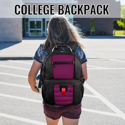 YOREPEK Large Backpack for Men, Extra Large Laptop Backpacks for Men Women, Water Resistant Travel Backpack Airline Approved Business Work Bag Fits 17 Inch Computer, Black - Thumbnail 7