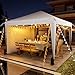 Driftalia 10x10 Pop Up Canopy with Sidewalls, Outdoor Instant Canopy Tent with Carry Bag for Commercial Events, Camping, Backyard Parties - White