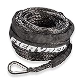 FieryRed Synthetic Winch Rope 3/16' x 50' - 8200 Ibs Winch Line Cable Rope with Protective Sleeve...