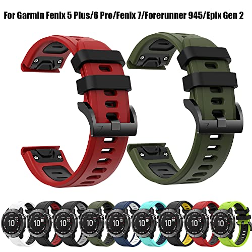 Correa de silicona de 22 mm para reloj Garmin Fenix 7 y Fenix 6 Pro impermeable 2