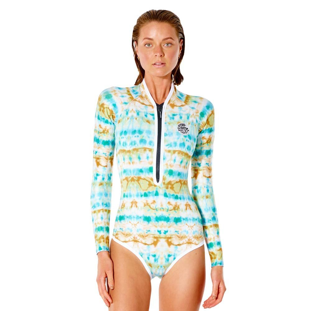RIP CURL Traje de Neopreno G-Bomb 1mm de Manga Larga Cheeky Shorty para Mujer - Agua Clara - Estiramiento fácil - 100% Neopreno E5