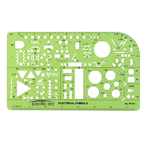 Image of Pacific Arc Template: Electrical Symbols, 135 Openings 5.25 inch x 8.25 inch