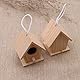 Aestm Deko Vogelhaus Holz Nistkasten Deko Anhänger, Holz Vogelhaus zum Aufhängen und Bemalen Vogelhäuschen Nisthöhle Hängedeko Gartendeko Nistkasten für Kinder 4 Stück
