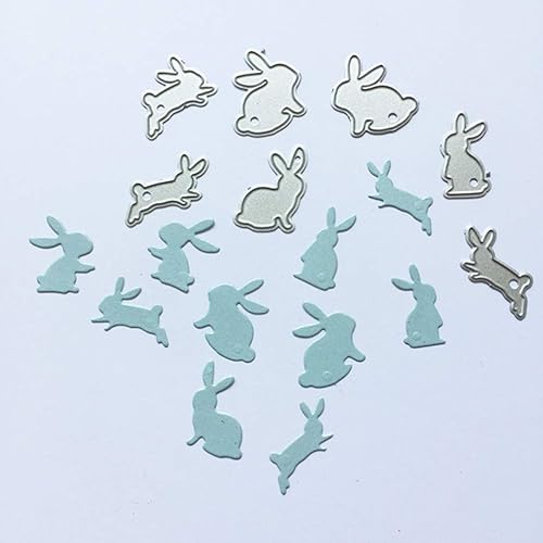 Miniatura 4 de Exceart 12 troqueles de corte con forma de conejo, suministros de álbum de recortes, troqueles de metal para hacer tarjetas, papel de relieve,
