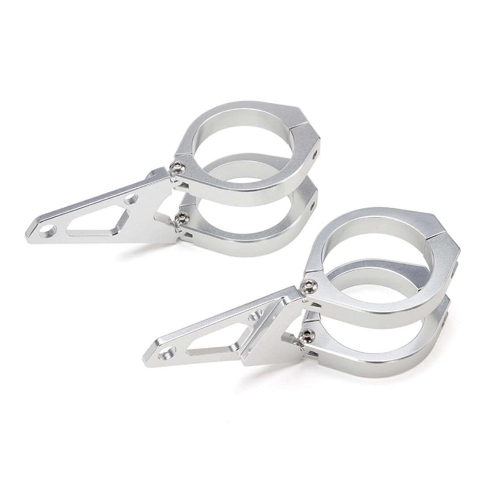 CNC Aluminium Motorcycle Headlight Mount Brackets Head Lamp Holder Multi-Functional Adjustable Bracket headlamp Bracket(Silver 36-37mm)