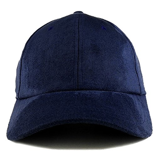 Image of Trendy Apparel Shop Plain Faux Suede Leather Adjustable Structured Baseball Cap
