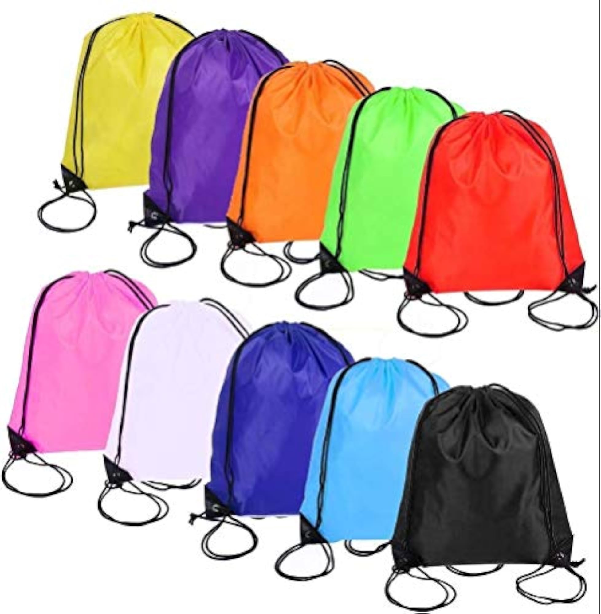 10Pcs Drawstring Bag Set for Picnic, Gym, and Travel