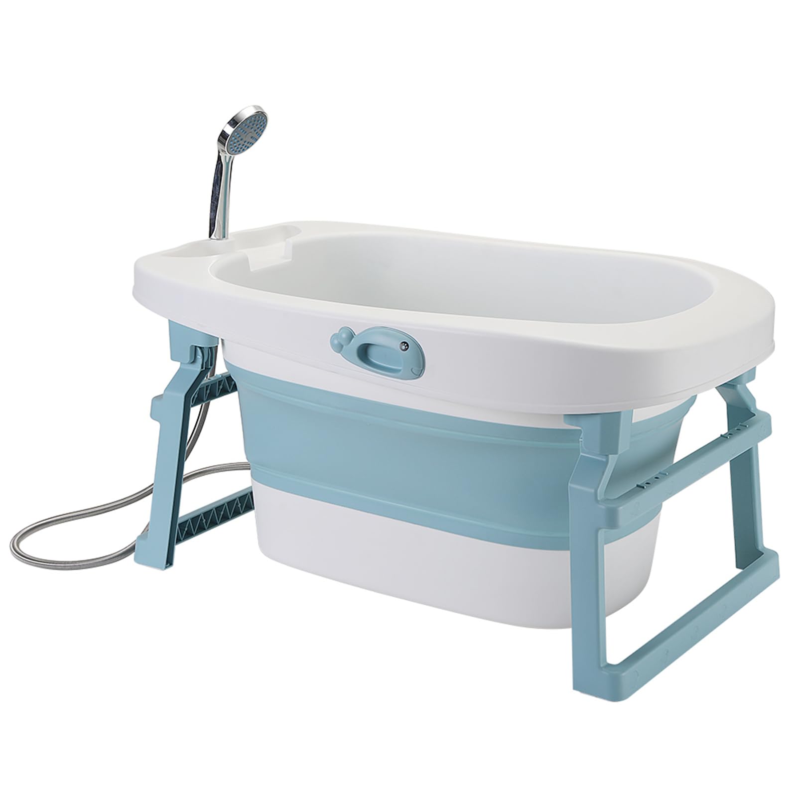 Homewell Bañera Plegable Para Niños, La Bañera Contiene Un Asiento En El Interior, Haciendo El Baño Del Bebé Más Seguro Y Feliz (Azul)