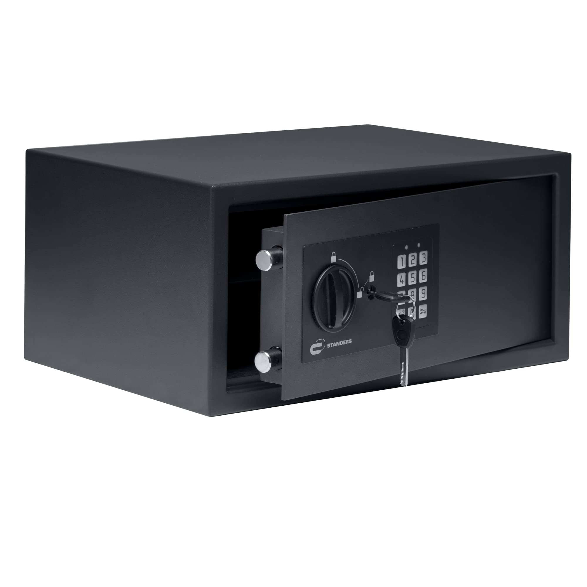 STANDERS - Elektronischer Safe - 20L - 20 x 43 x 30 cm - Wandtresor - Code-Safe - 2 Sicherheitsschlüssel - Elektronisches Passwort Tresor
