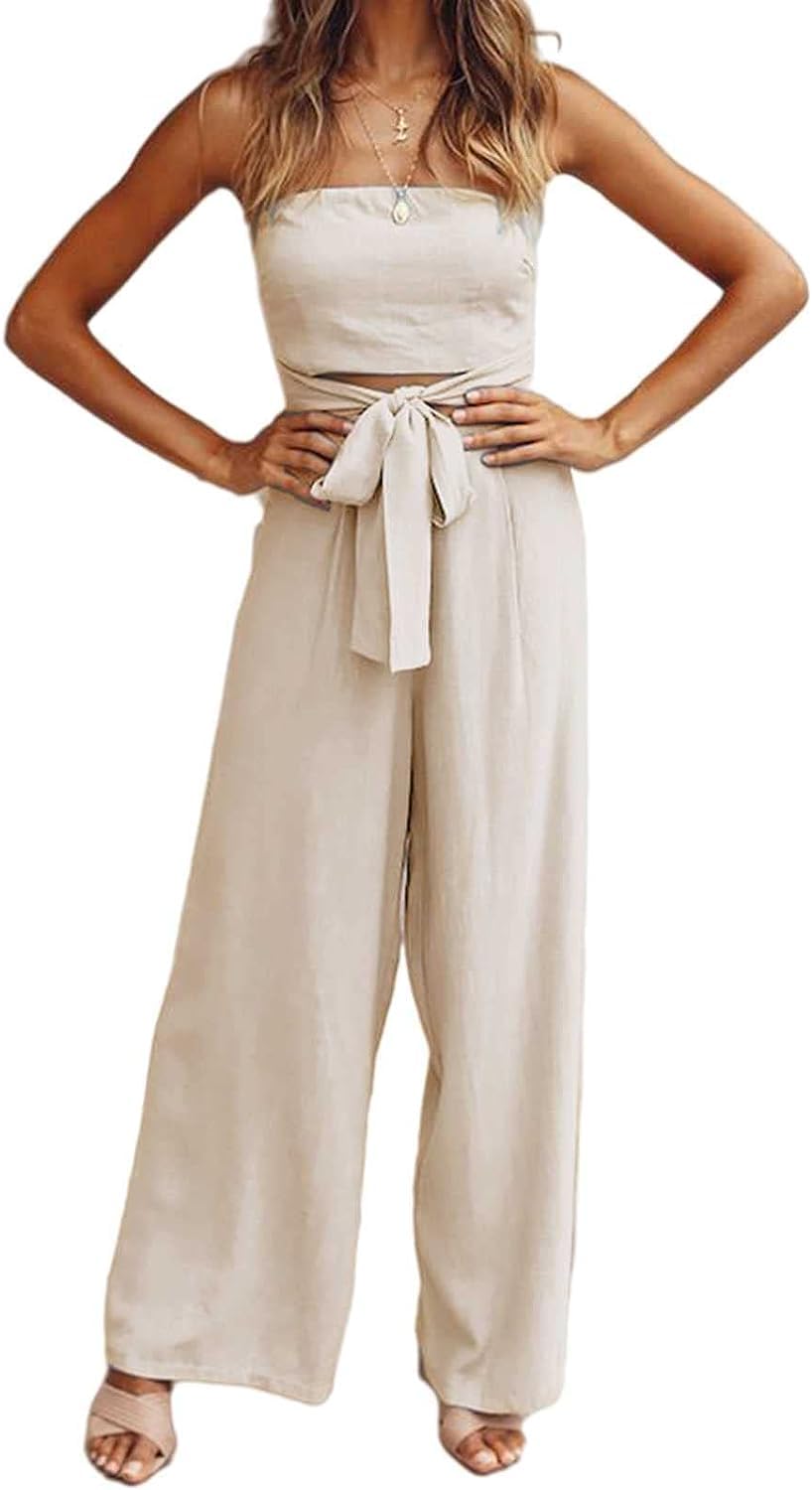 Zomer Casual Jumpsuits Voor Dames Wijde Pijpen Ruche Gesmokte Rompertjes Broek Chique Off-shoulder Playsuits In Effen Kleur (Color : Green, Size : XXL