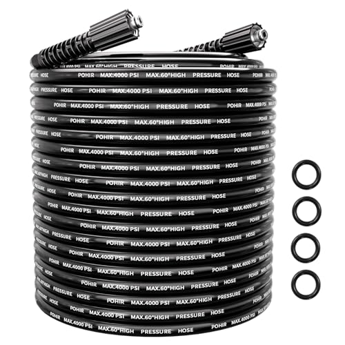 POHIR Pressure Washer Hose 100FT, Kink Resistant Power