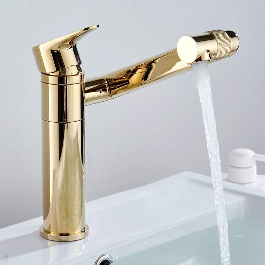 Robinet lavabo cuivre noir eau chaude et froide pour salle de bain élégante
