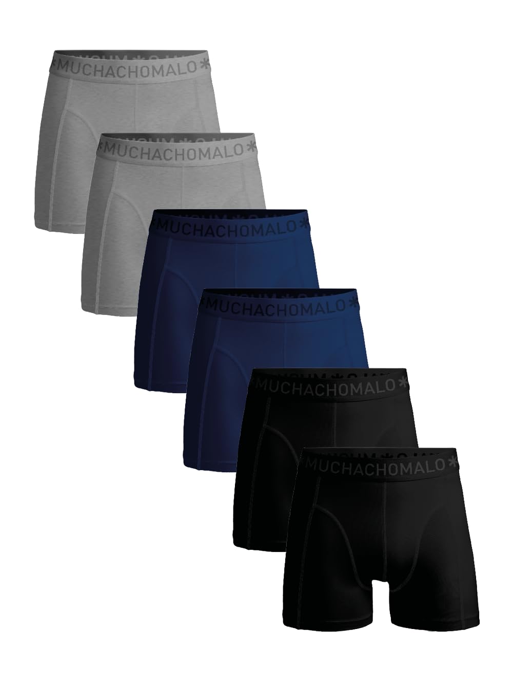 Muchachomalo Calzoncillos para Hombre, Ropa Interior Lisa de Algodón para Hombre, Pack de 6 Unidades, Bóxers Lisos de Corte Clásico con Cintura Elástica