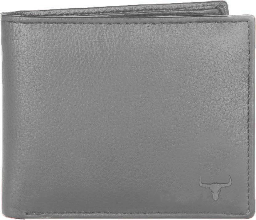 Image of WILD NAPA RFID Protected Brown Genuine Leather Wallets for Men (G-Grey)