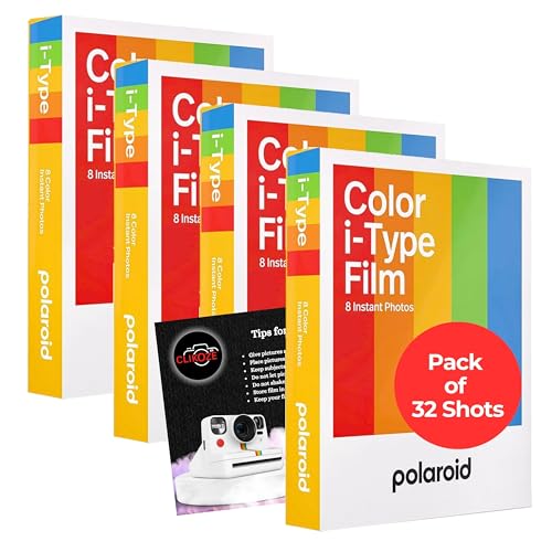 I-Type Color Film Bundle for Polaroid Camera (Pack of 32 Shots) - Compatible with Polaroid I-Type not Go or 600 Cameras - Clikoze Instant Cameras Tips Card Included