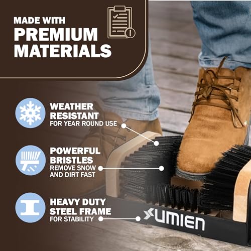 Umien™ Boot Scraper Outdoor Shoe Brush with Flaps - Cleaning Heavy-Duty Shoe Cleaner and Boot Scrubber for Mud, Dirt, and Snow - Durable Weather-Resistant Outdoor Shoe Cleaning Tool3