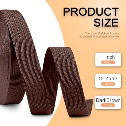 Image of CooBigo 12 Yards Webbing 1 inch & 1.5 inch & 2 inch Polypropylene Webbing Strap 1 Inch 1.5 Inch 2 Inch Wide Webbing Strapping for Bags /Lawn Chair /Pool Solar Cover DIY Crafting