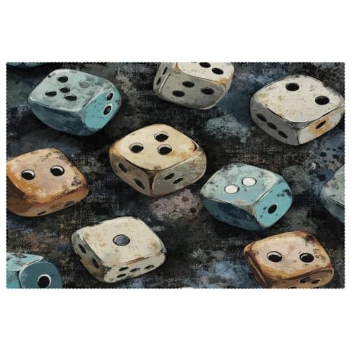 Set de table 30,5 x 45,7 cm Dilapidated Dices antidérapant résistant chaleur