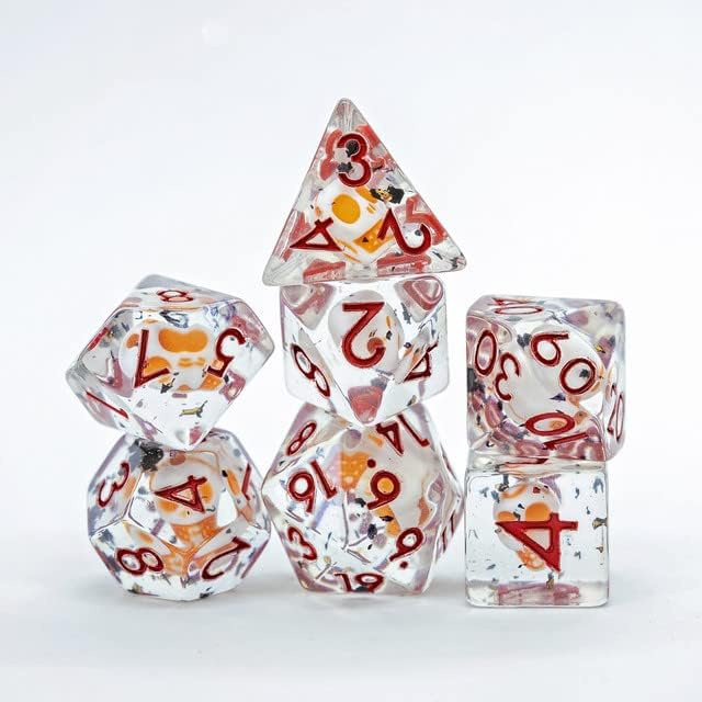 Miniatura 10 de Sage's Portal Familiars and Reagents - Juego de dados poliédricos de resina para Dungeons and Dragons RPG de mesa TTRPG (Hamburguesa)