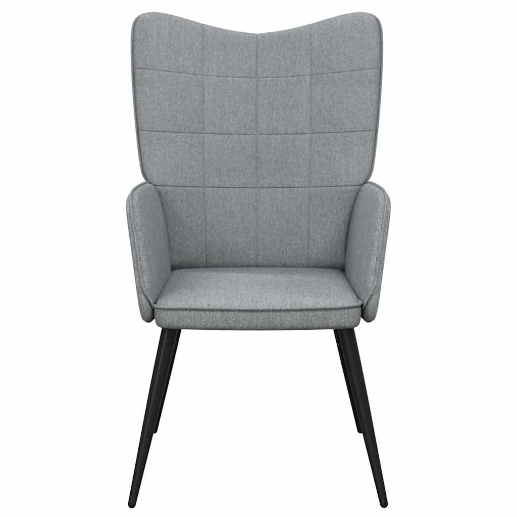 Sillón relax de tela gris claro, sillón de tapicería moderna con marco de acero, cómodo sillón de lectura para sala de estar, dormitorio, oficina, cómodo sillón reclinable para adultos