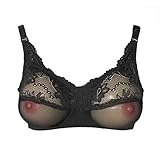 BIMEI See-Through Pocket Bra for Silicone Breastforms Crossdress8798-A (38C, Black)
