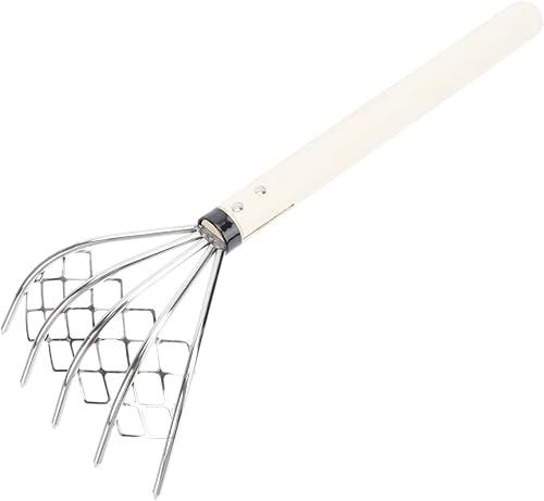 Happyyami Herramientas de rastrillo para tractores de metal, herramientas de mano, cultivador, herramienta de mano de acero inoxidable, rastrillo de