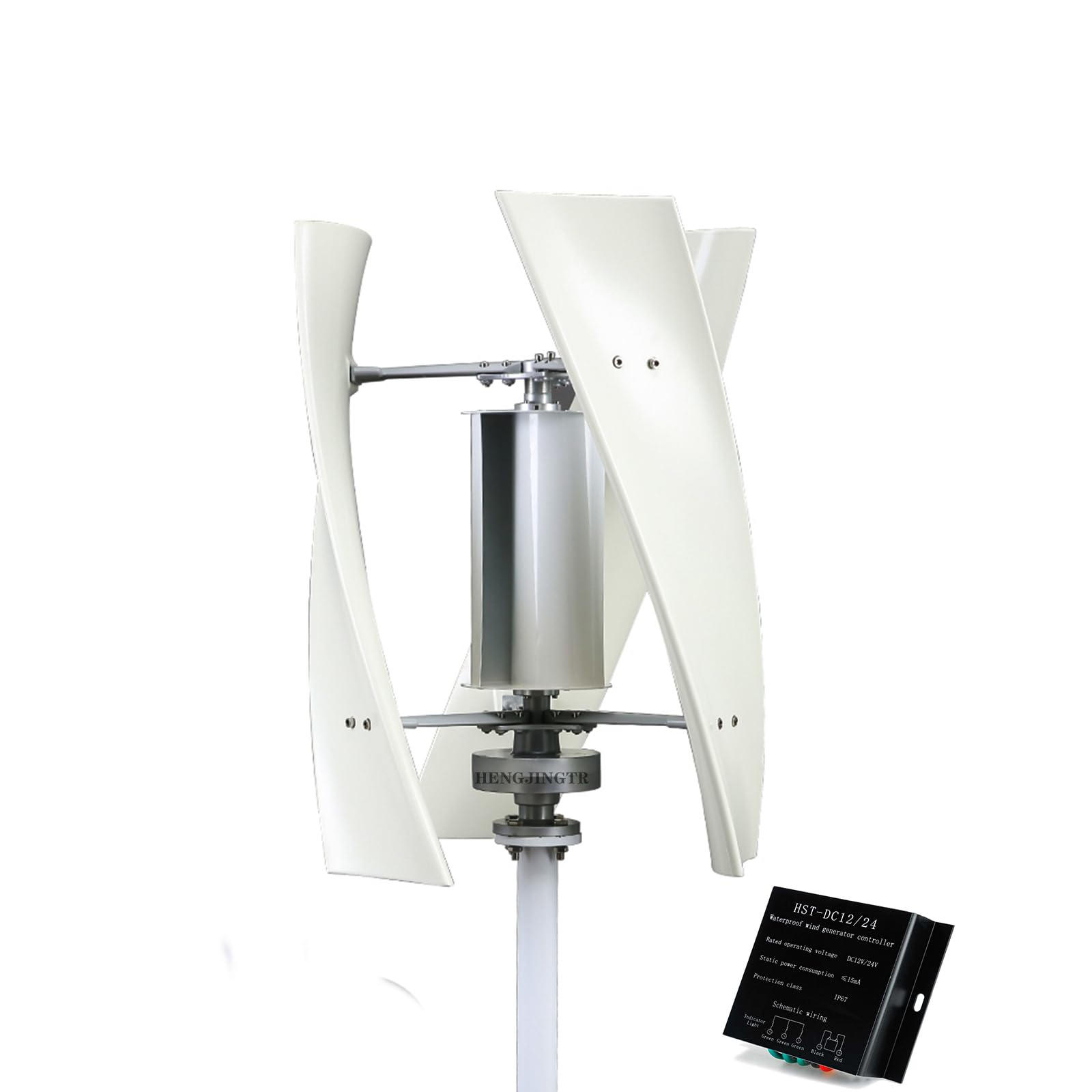 10000W geräuscharme Windkraftanlage mit vertikaler Achse, 12V/24V 48V 220V Generator Windmühle Generate Turbin Komplettes Set für Familie mit Controller (3 Blätter)