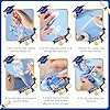 RoundFunny Blue White Graduation Leis 2026 Candy Ribbon Leis Kit Class of 2026 Congrats Candy Necklace DIY Craft Accessories Graduation Gift for Party Supplies High School College #3